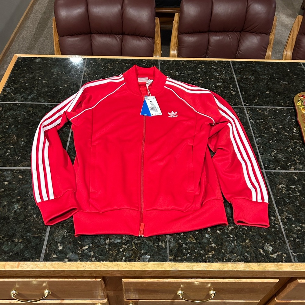 Adidas Men’s SST Track Jacket - Red/White